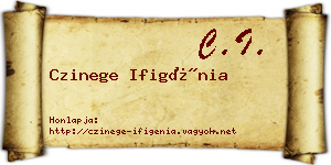 Czinege Ifigénia névjegykártya